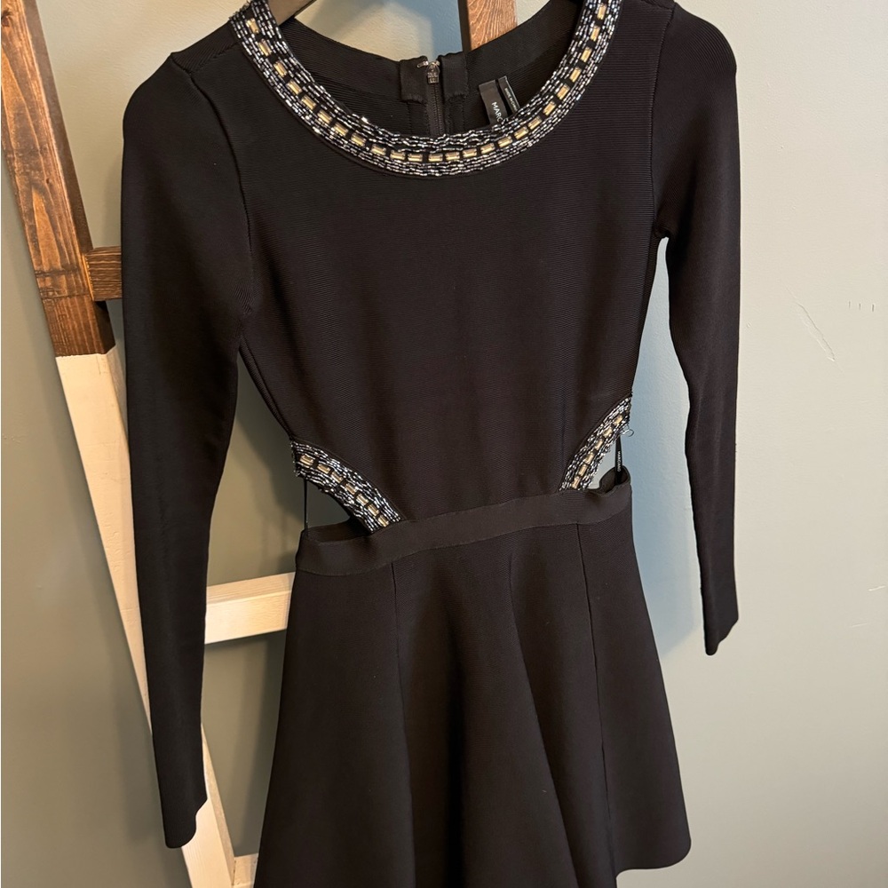 Marciano Embellished Cut-Out Dress – Statement Little Black Dress 🖤✨ - Picture 1 of 5